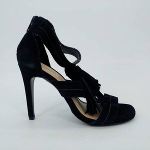 Chinese Laundry Womens Sandals Stiletto Heels Shoes Black Tassel‎ Zipper 6